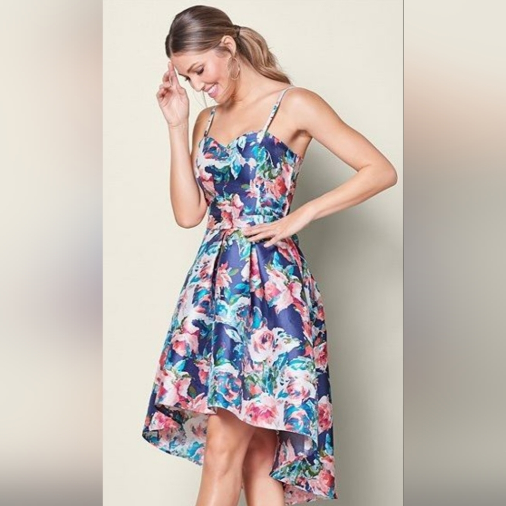 VENUS Floral Blue and Pink Dress